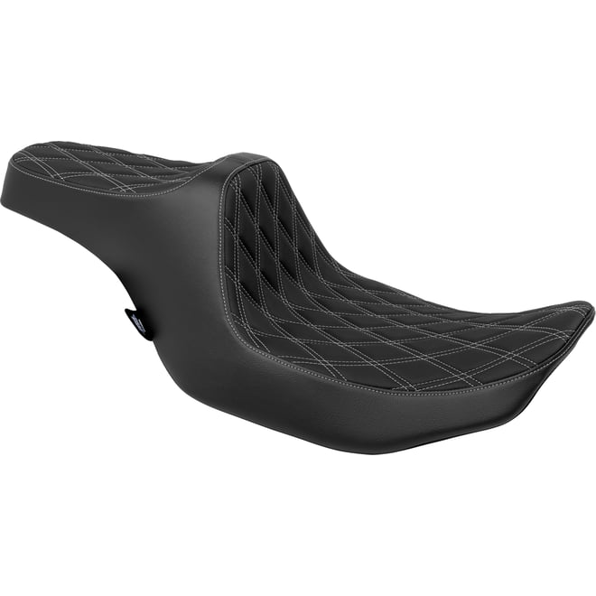 Drag specialties Predator III Seat - Double Diamond - Silver Stitched - FLT/FLH '23-'24 Drag specialties Predator III Seat - Double Diamond - Silver Stitched - FLT/FLH '23-'24