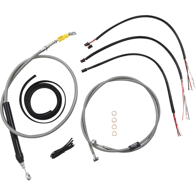 La choppers Handlebar Cable/Brake Line Kit - Quick Connect - Complete - 18" - 20" Handlebars - Stainless La choppers Handlebar Cable/Brake Line Kit - Quick Connect - Complete - 18" - 20" Handlebars - Stainless
