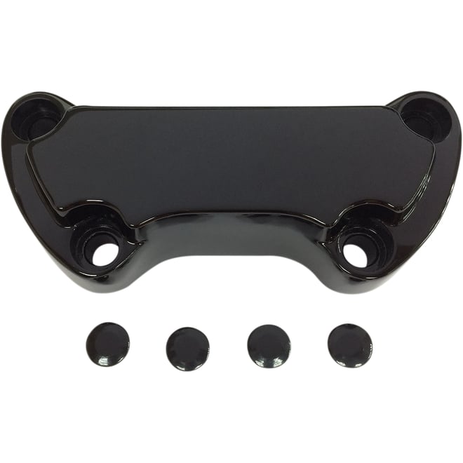 Drag specialties Handlebar Clamp - Scalloped - Black