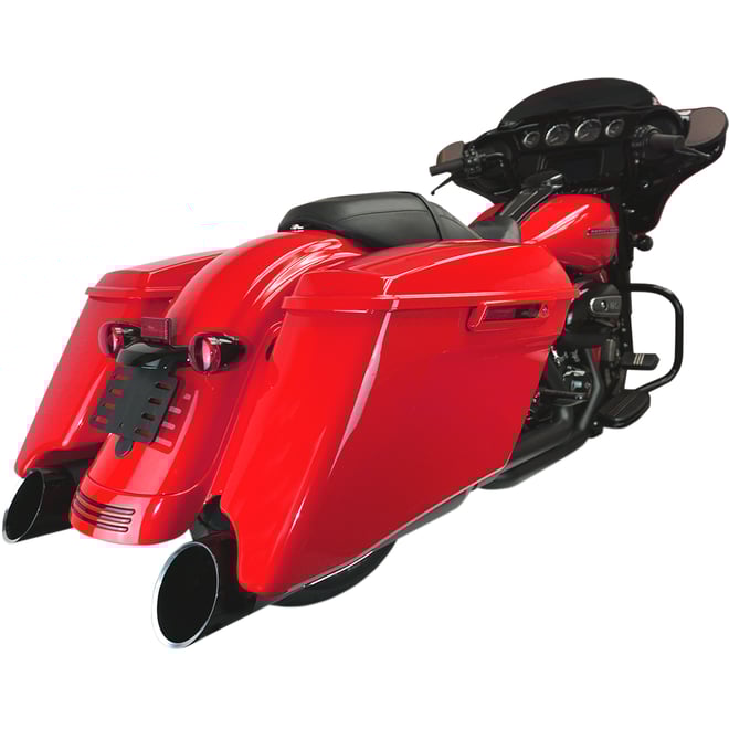 Khrome werks 4.5" Mufflers for Touring - Black with Edge