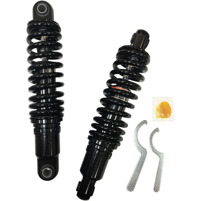 Drag specialties shocks Premium Ride-Height Adjustable Shocks - Black - Heavy Duty - 12"