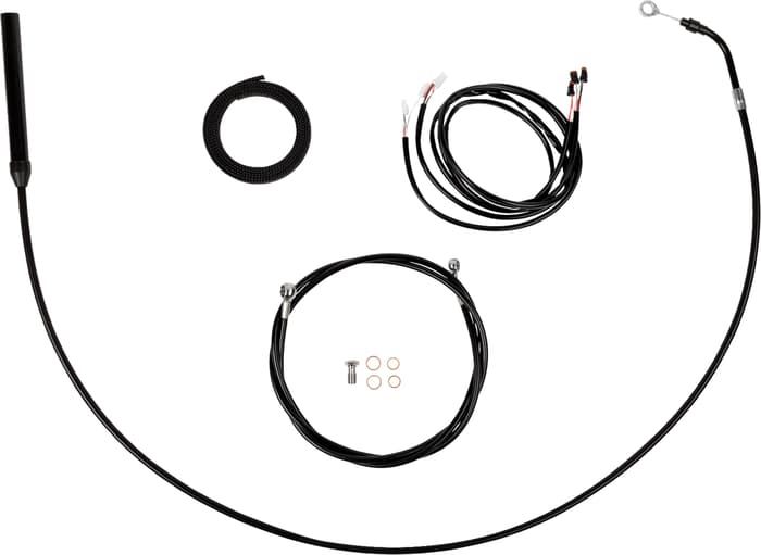 LA Choppers Complete Plug-and-Play Cable Kit - Upper - 18" - 20" Handlebars - '21-'22 FLH - Black