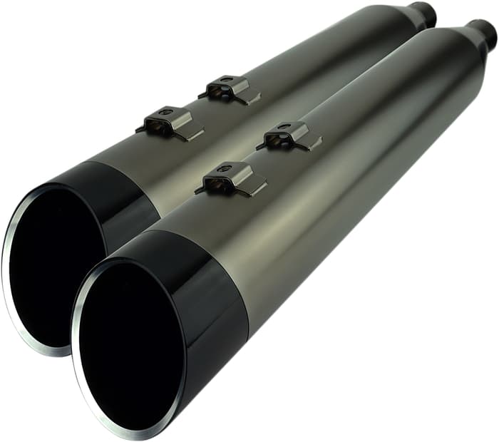 Khrome werks 4.5" Mufflers for Touring - Smoked Chrome with Edge