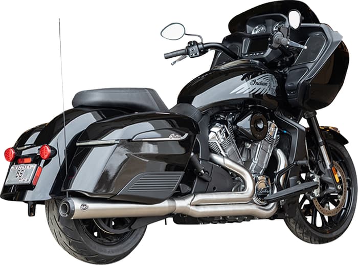 S&S Cycle 2-into-1 Qualifier Exhaust System - Brushed Stainless Steel - Race Only - Indian with PowerPlus